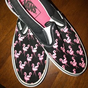 Vans pink flamingo shoes.